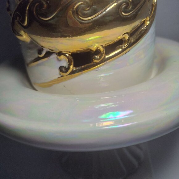 Vintage Atlantic Mold Tall Ceramic Christmas Lamp Santa Sleigh Reindeer 5-Light - Picture 11 of 14